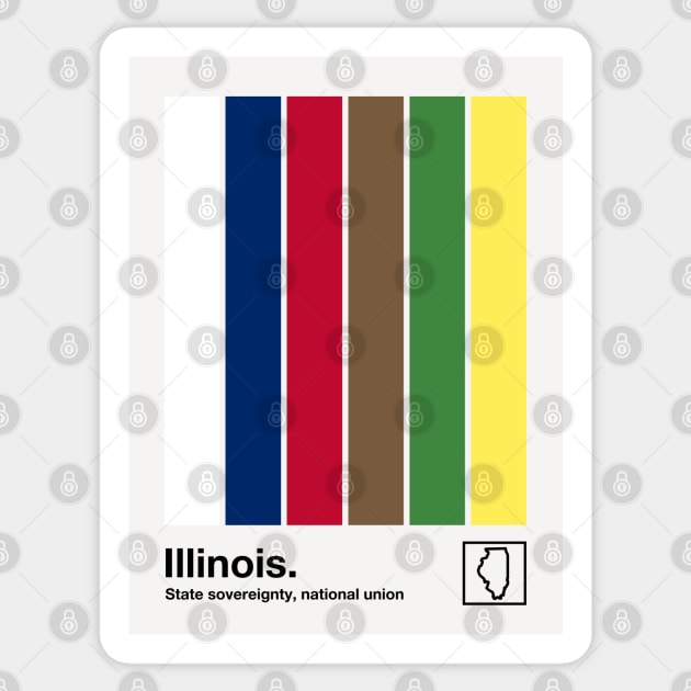 Illinois State Flag  // Original Minimalist Artwork Poster Design Sticker by DankFutura